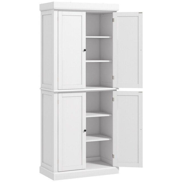 Homcom Modern Kitchen Storage Cabinet, 6-tier Shelves W/ 4 Adjustable,