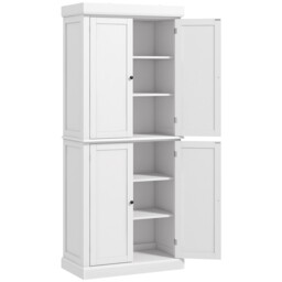 Homcom Modern Kitchen Storage Cabinet, 6-tier Shelves W/ 4 Adjustable,