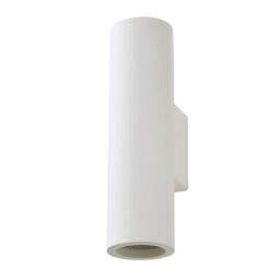 Litecraft Lomond Up & Down Cylinder Paintable Plaster Wall Light -