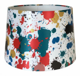 "Lampshade Multi-coloured 12"" Tapered Paint Splodge Multi Fabric 300mm"