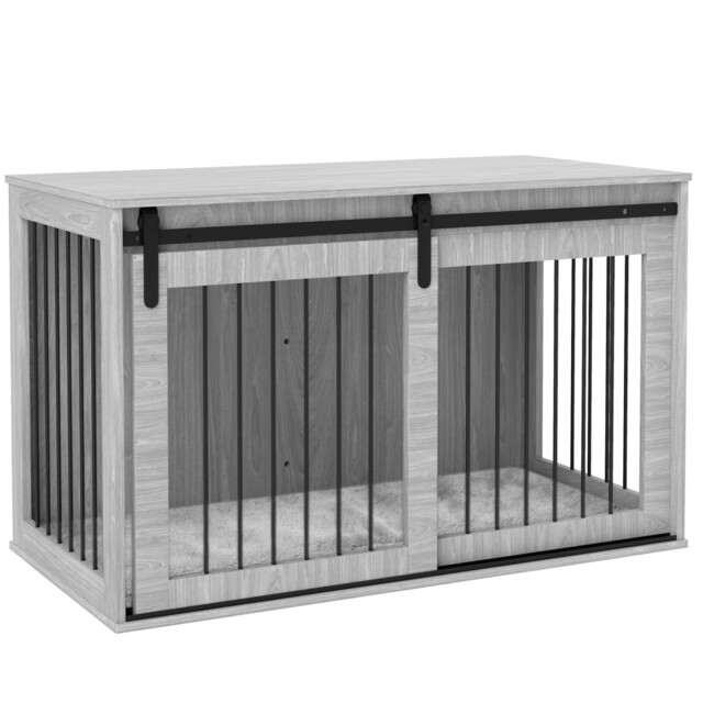 Pawhut Dog Crate Furniture With Removable Cushion For Xl-sized Dogs -