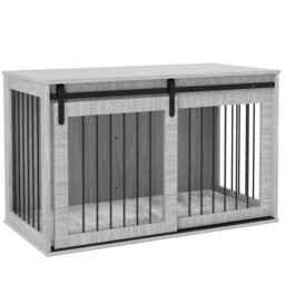 Pawhut Dog Crate Furniture With Removable Cushion For Xl-sized Dogs -