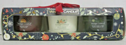 Yankee Candle Christmas Gift Set 3 Glass Votive Candles 3 X 49g, Rare