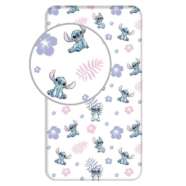 Lilo & Stitch Single Fitted Sheet Children's Disney Bedding White 100%