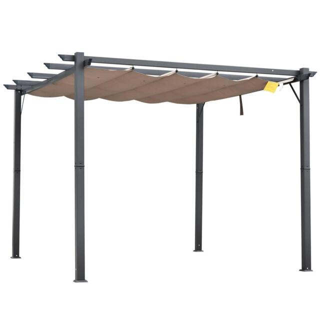 Retractable Aluminium 3x3 Garden Shade Outdoor Bbq 3m X 3m Pergola