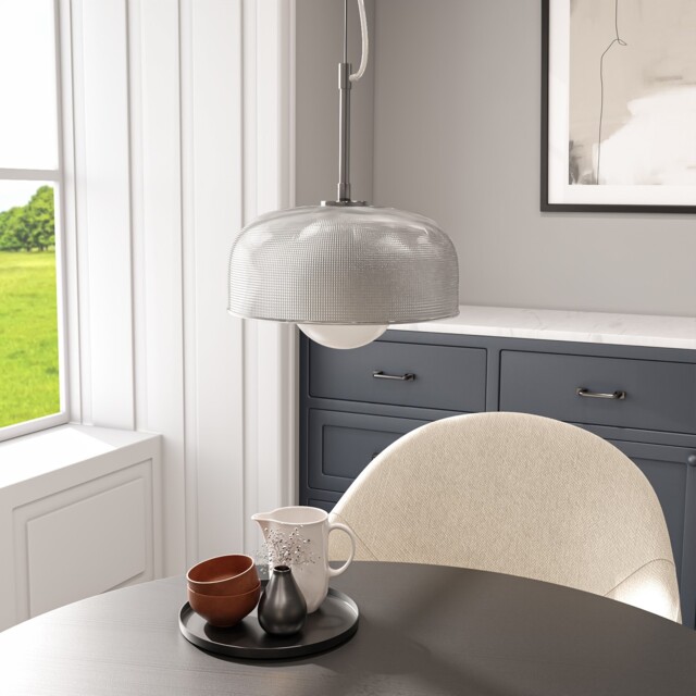 Chrome Glass Dome Pendant Ceiling Light - Tivoli Nym018