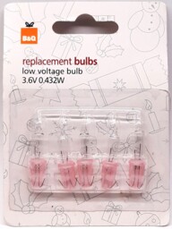 B&q 05099344 5 X Pink Spare Replacement Fairy Light Bulbs 3.6v 0.432w