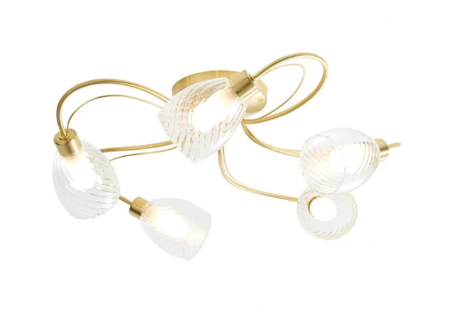 Bathroom Light Brass Veria 5 Satin Clear Glass Ip44 Spa Spa-35829-sbrs