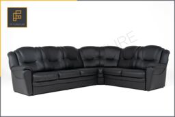 Texas - Big Corner Sofa - Black - Faux Leather