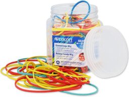 Westcott Rubber Bands 80g 170pcs Assorted Sizes 60/50/38mm Box