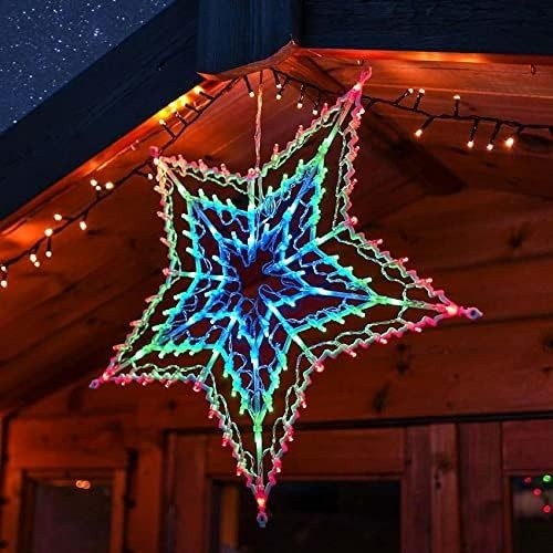 Festive 100 Multi Coloured Led Window Light Star Christmas Decoration