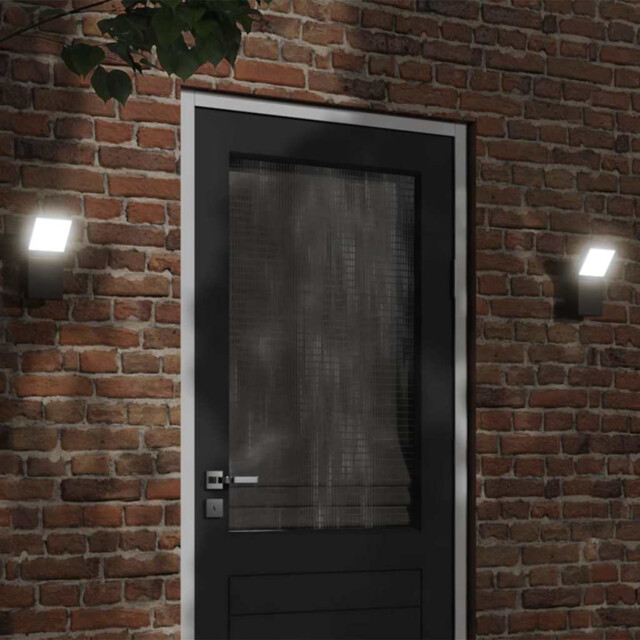 Outdoor Led Wall Light Black Die-cast Aluminium Pc 10x15x22cm 9w 3000k