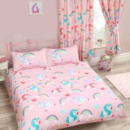 Girls Duvet Covers Bedding Junior, Single, Double - Unicorns Birds