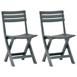 Folding Garden Chair 2 Pcs Plastic Green Vidaxl
