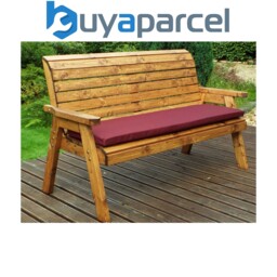 Charles Taylor Wooden Garden 3 Seater Bench Seat Armchair & Red