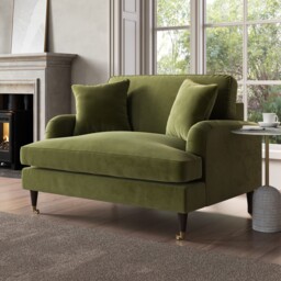 Olive Green Velvet Love Seat - Payton Sof164