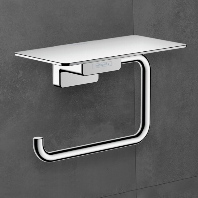 Hansgrohe Addstoris Toilet Roll Holder With Shelf Chrome - 41772000