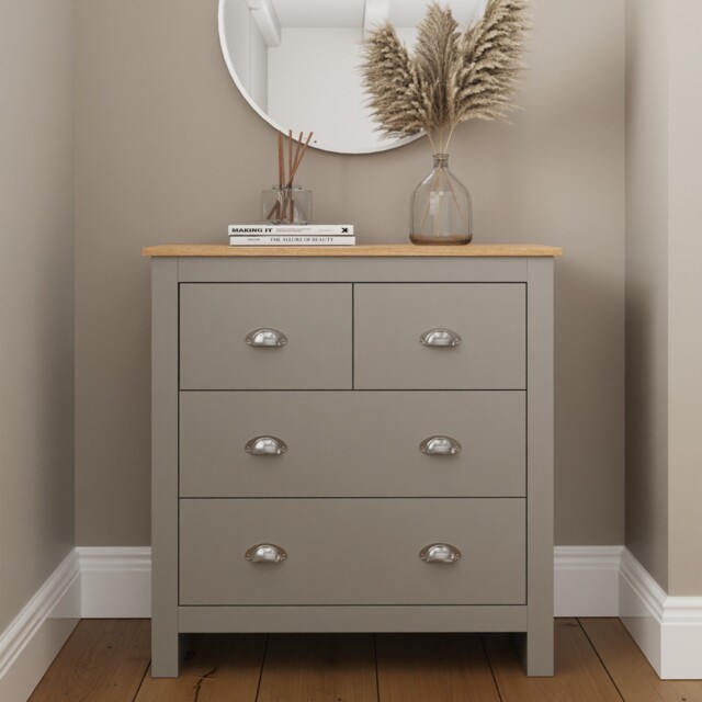 Lancaster 2+2 Drawer Chest Storage Hallway Sideboard Cabinet Lamp