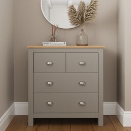 Lancaster 2+2 Drawer Chest Storage Hallway Sideboard Cabinet Lamp