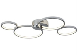Ceiling Light Silver Solexa Led 4 Hoop Design Pendant Chrome