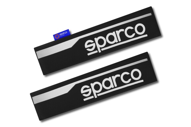 Sparco Spc1207bk Set Of 2 Black Seat Belt Cushions