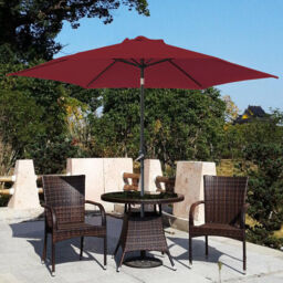 2.5m Round Garden Parasol Patio Outdoor Sun Shade Umbrella Crank Tilt
