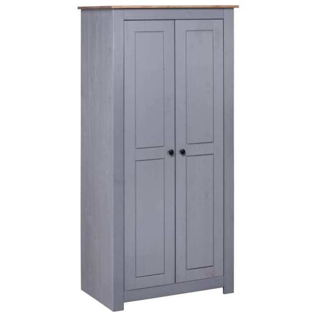 Wardrobe Grey 80x50x171.5 Cm Solid Pine Panama Range Vidaxl