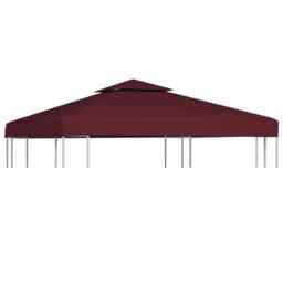 2-tier Gazebo Top Cover 310 G/m² 3x3 M Bordeaux Vidaxl