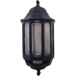 Asd Hl/bk060p Half Lantern Wall Light With Pir Sensor - Black (fin866)