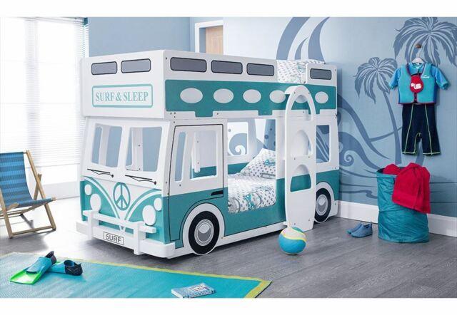 Julian Bowen Campervan Green And White Bunk Bed With Premier