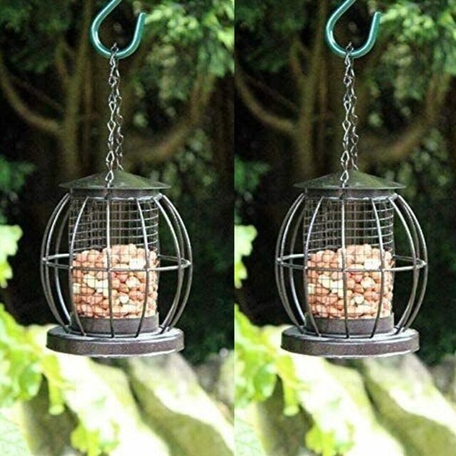 2x Hanging Bird Feeder Mini Lantern Nut Peanut Mix Outdoor Garden
