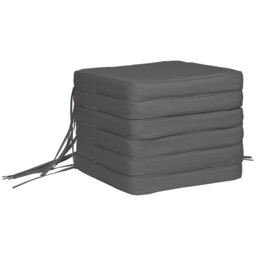 Chair Cushions Set Of 6 Grey 42x42x5cm Thick Padded Outdoor/indoor