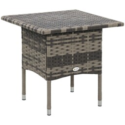 Outsunny Pe Rattan Outdoor Coffee Table, Modern Rattan Side Table,
