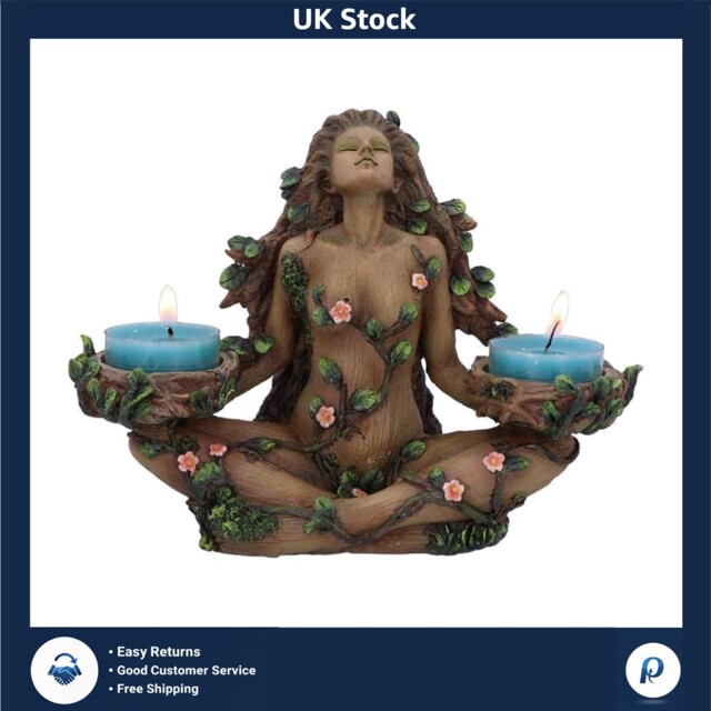 Enchanting Female Tree Spirit Tealight Holder Brown 19cm Double Candle
