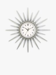 Acctim Stella Spokes Analogue Quartz Wall Clock, 44cm, Chrome - Rrp
