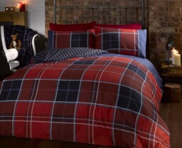 Argyle Single Quilt Duvet Cover And Pillowcase Reversible Bedding