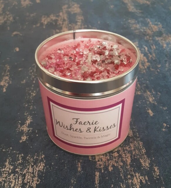 Seriously Scented Fairies Wishes And Kisses Tin Glitter Candle 50 Hr