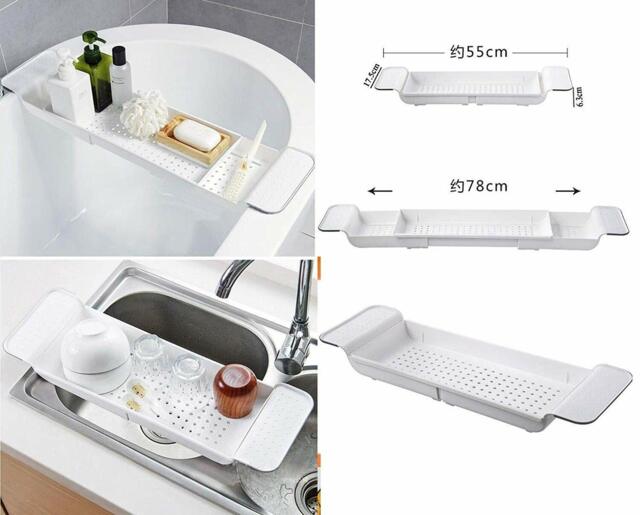 Blue Canyon Plastic Over Bath Rack White Extendable Ba0222wh
