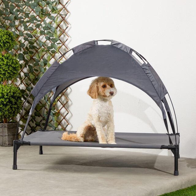 Large Raised Dog Bed Puppy Pet Cot Elevated Tent Roof Canopy Sun Shade