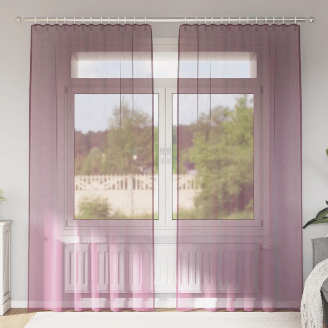 Voile Curtains With Rod Pockets 2 Pcs Purple Vidaxl