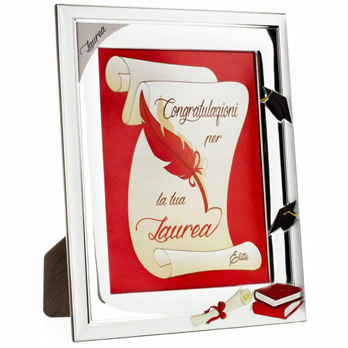 Silver Photo Frame 15 X 20 For Graduation Gift Elite Made In Italy