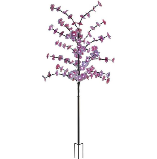 Solar Powered Garden Stake Cherry Blossom Tree Lights - No Cables