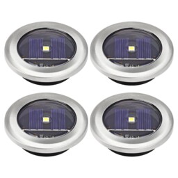 4 X Solar Garden Stainless Steel White Led Decking Deck Lights Patio