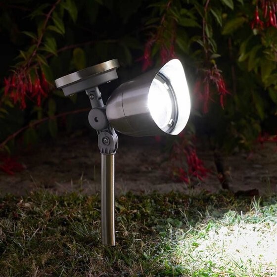 2x Mega 20l Solar Spotlight – Adjustable Led Garden Light, 6-hour