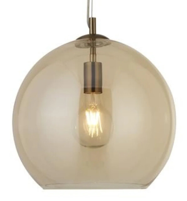 Ceiling Light Brass Balls Antique Amber Glass 350mm Searchlight 1635am