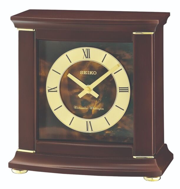 Seiko Dark Wooden Westminster Chime Quartz Battery Mantel Clock