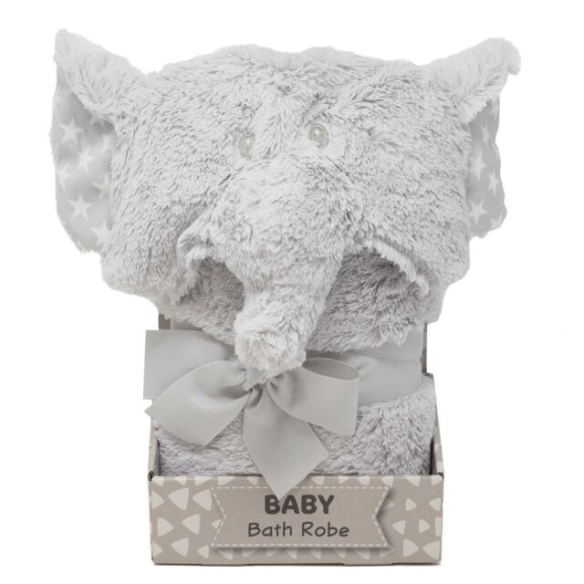 Cute N Soft Elephant Bath Robe Hooded Snuggle Blanket Newborn Baby