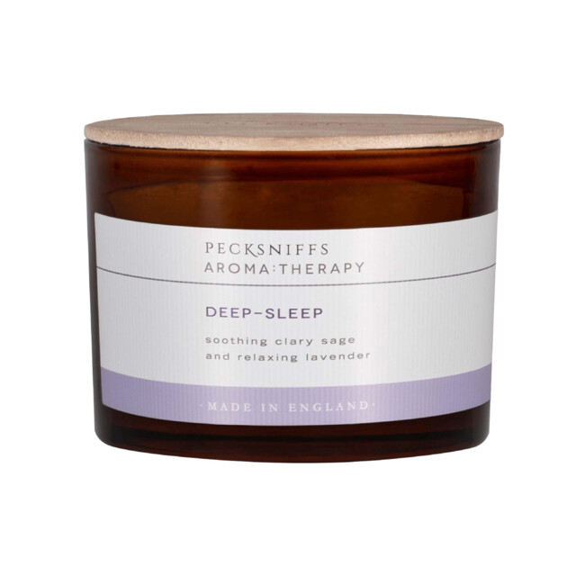 Pecksniffs Deep Sleep 3 Wick Amber Aroma Candle With Lid 285g