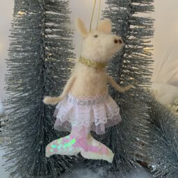 Merpig Pig Decoration Gisela Graham Mermaid Felt Christmas Tree