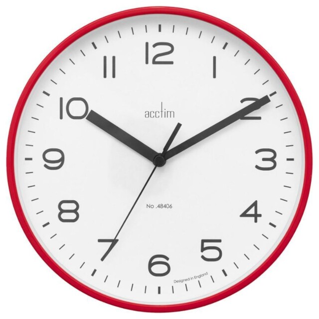200mm Runwell Wall Clock, Shiraz Red - 22614